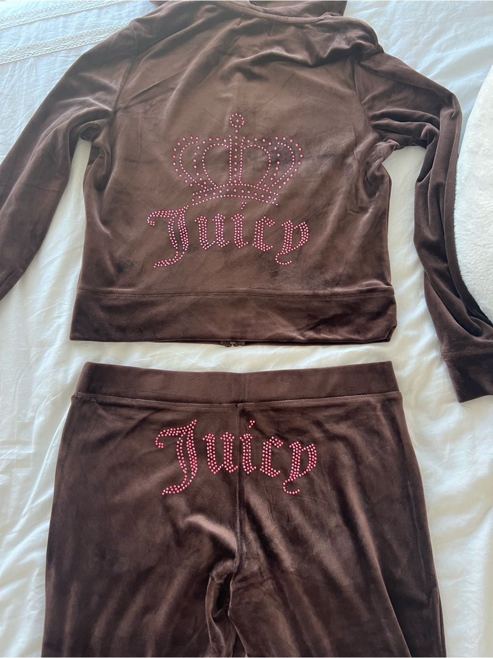 Juicy Couture Brown Tracksuit Pink Rhinestone - New with Tags: Top Size L
